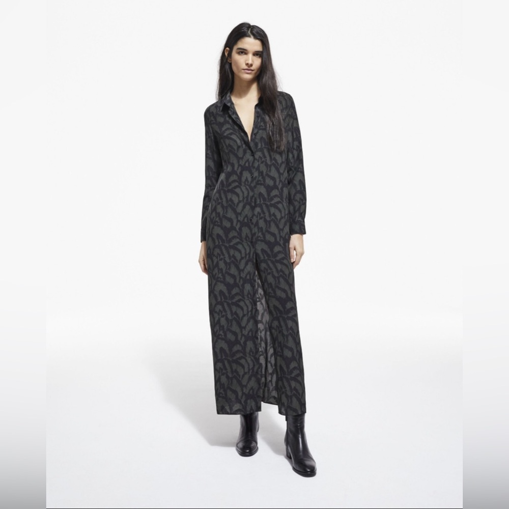 NWT The Kooples Long Sleeved Printed Silk Dress Size 0 (The Kooples Size XS)